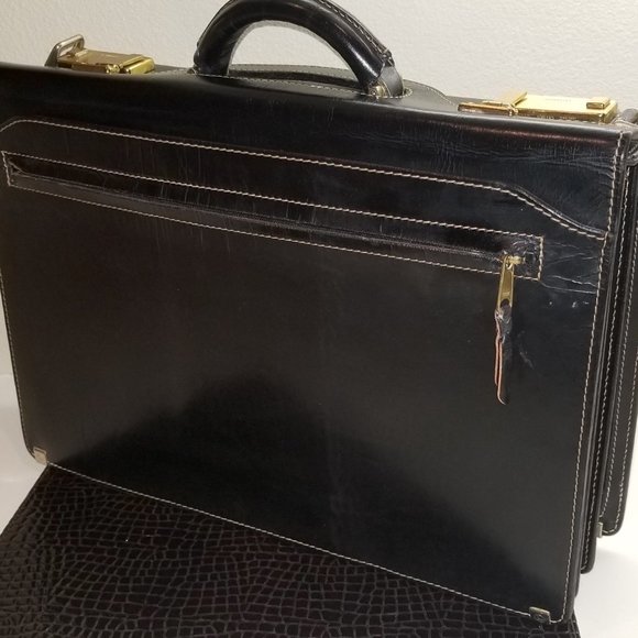 Rare "Aged" Vintage Hi-End Unused Executive/Lawyer Lorenzo Leather Briefcase - Picture 2 of 15